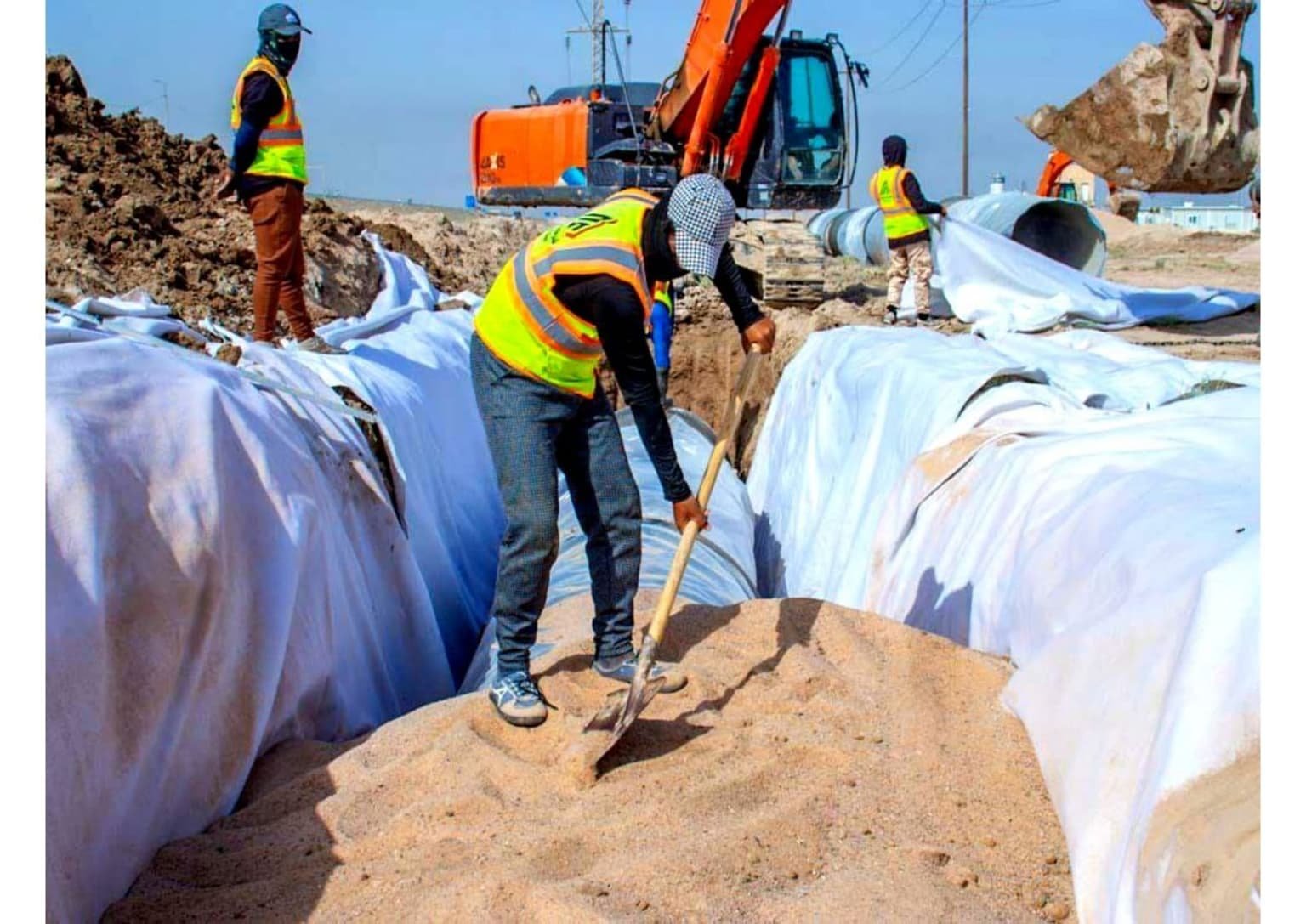 استكمال البنية التحتية للشوارع المستحدثة في إفراز 35، حي الحكيم